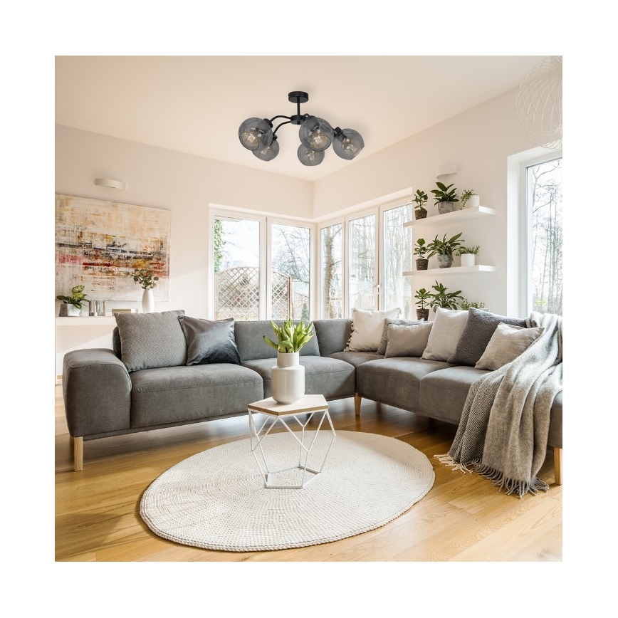 Přisazený lustr SOFIA 5xE27/60W/230V černá