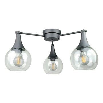 Přisazený lustr STAR 3xE27/60W/230V černá/čirá