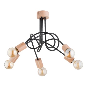 Přisazený lustr TANGO 5xE27/15W/230V hnědá/černá