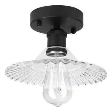 Přisazený lustr TRISH 1xE27/15W/230V černá/čirá