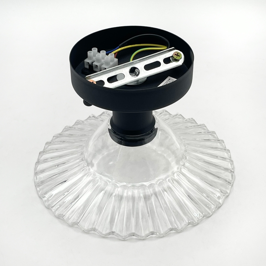 Přisazený lustr TRISH 1xE27/15W/230V černá/čirá