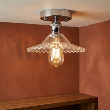 Přisazený lustr TRISH 1xE27/15W/230V lesklý chrom/čirá