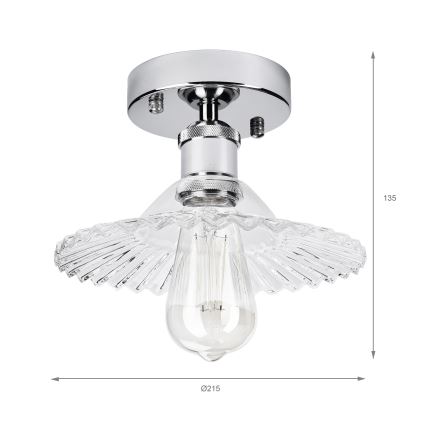 Přisazený lustr TRISH 1xE27/15W/230V lesklý chrom/čirá