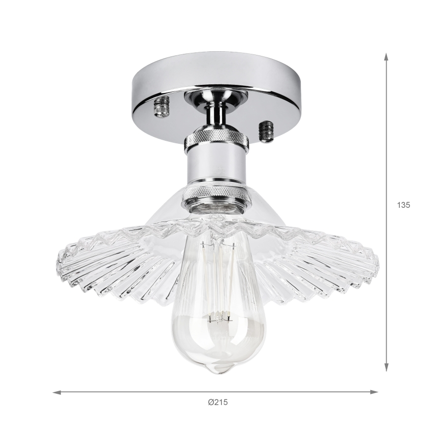 Přisazený lustr TRISH 1xE27/15W/230V lesklý chrom/čirá