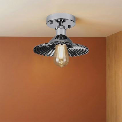 Přisazený lustr TRISH 1xE27/15W/230V lesklý chrom/kouřová černá