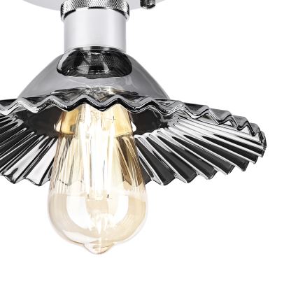 Přisazený lustr TRISH 1xE27/15W/230V lesklý chrom/kouřová černá
