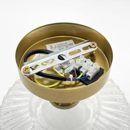 Přisazený lustr TRISH 1xE27/15W/230V zlatá/čirá