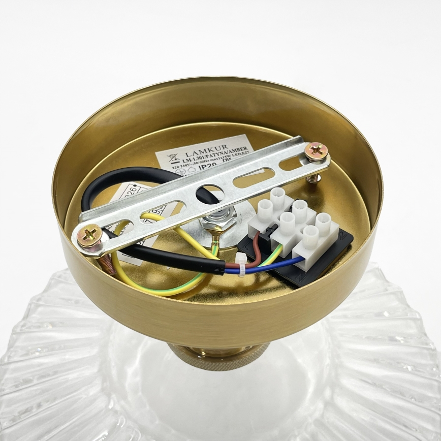 Přisazený lustr TRISH 1xE27/15W/230V zlatá/čirá