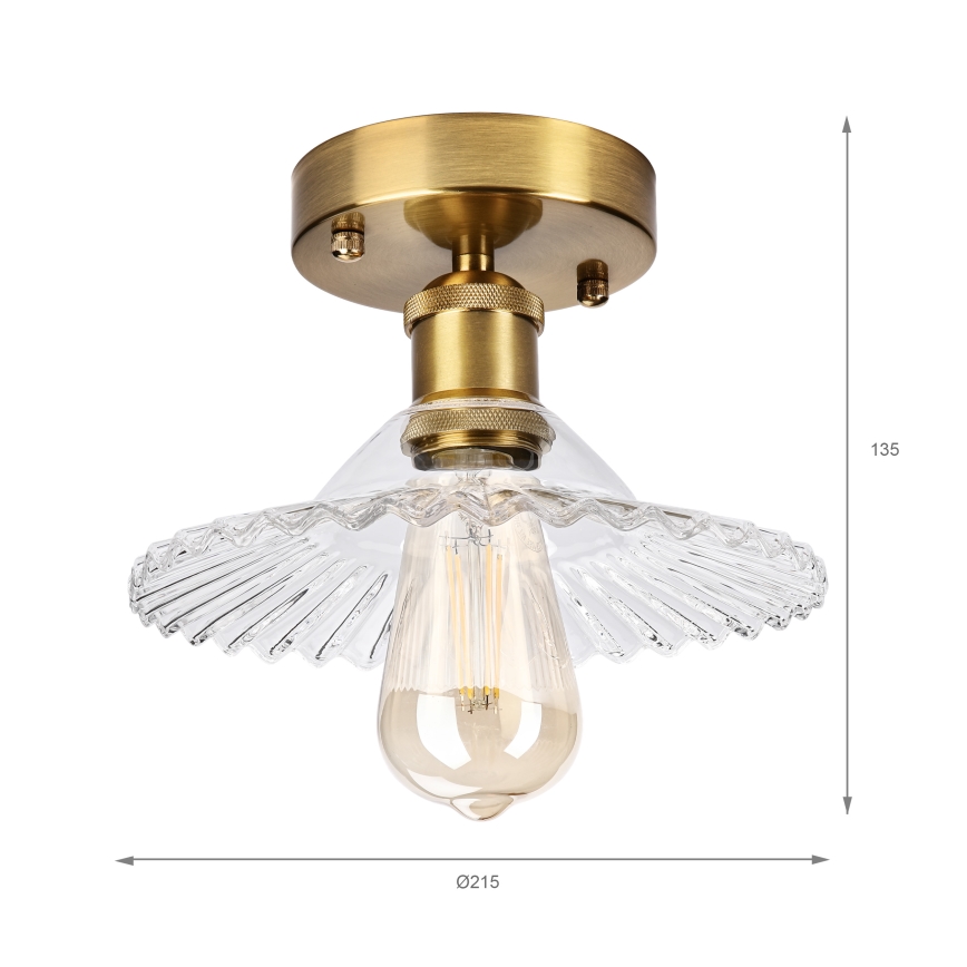 Přisazený lustr TRISH 1xE27/15W/230V zlatá/čirá
