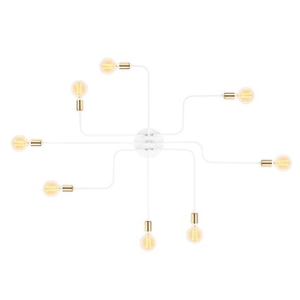 Přisazený lustr TRUVA 8xE27/40W/230V bílá/zlatá