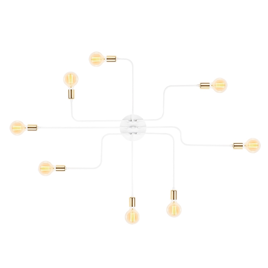 Přisazený lustr TRUVA 8xE27/40W/230V bílá/zlatá