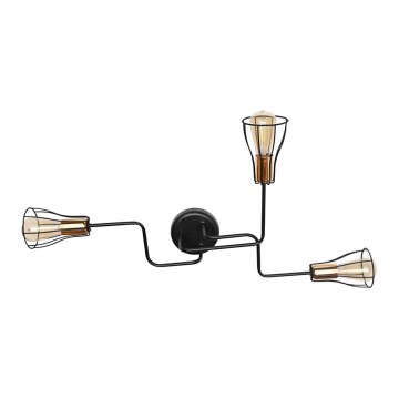 Přisazený lustr TUBE II 3xE27/15W/230V černá