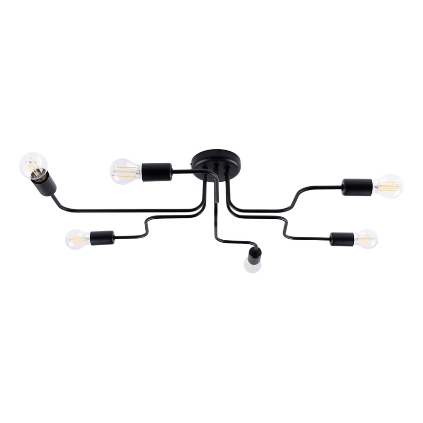 Přisazený lustr VECTOR 6xE27/15W/230V černá