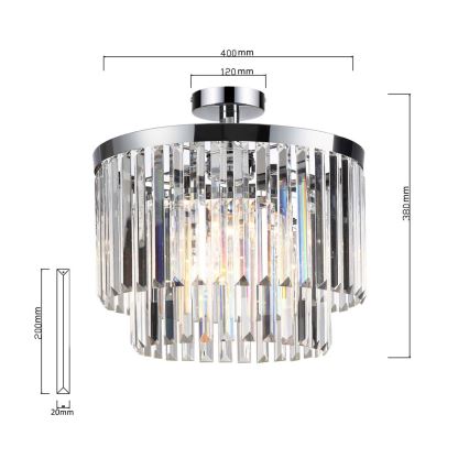 Přisazený lustr VETRO 4xE14/40W/230V lesklý chrom