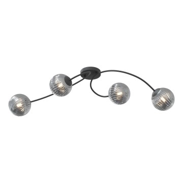 Přisazený lustr VIBRA 4xE14/10W/230V černá/šedá