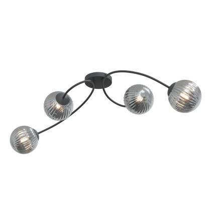 Přisazený lustr VIBRA 4xE14/10W/230V černá/šedá