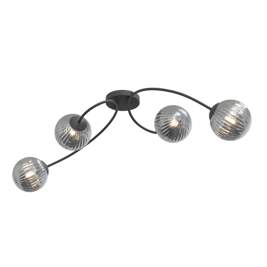 Přisazený lustr VIBRA 4xE14/10W/230V černá/šedá