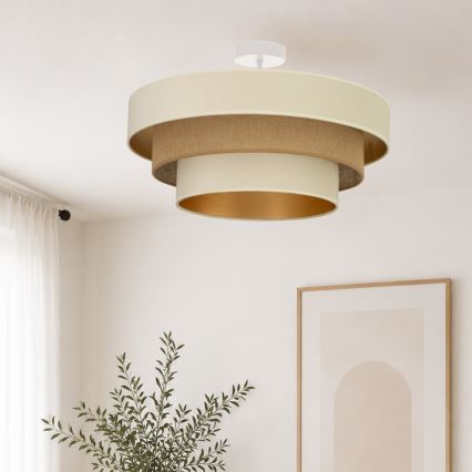 Přisazený lustr WENTA 1xE27/60W/230V pr. 50 cm béžová/juta
