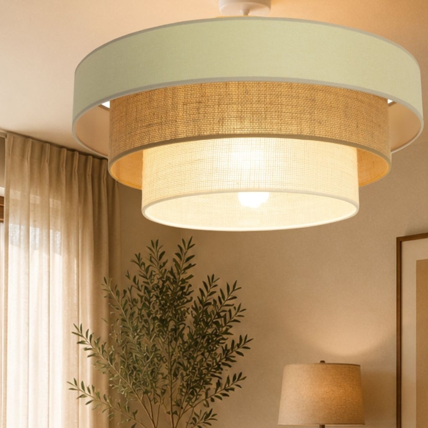 Přisazený lustr WENTA 1xE27/60W/230V pr. 50 cm béžová/juta