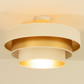 Přisazený lustr WENTA 1xE27/60W/230V pr. 50 cm béžová/zlatá