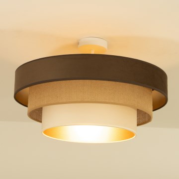 Přisazený lustr WENTA 1xE27/60W/230V pr. 50 cm hnědá/juta/béžová
