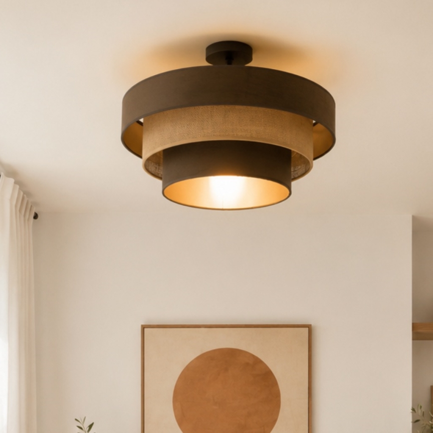 Přisazený lustr WENTA 1xE27/60W/230V pr. 50 cm hnědá/juta