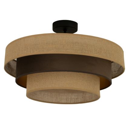 Přisazený lustr WENTA 1xE27/60W/230V pr. 50 cm juta/hnědá