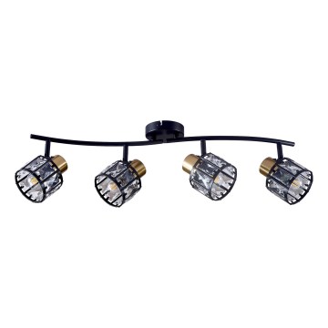 Přisazený lustr ZAHARA 4xE27/10W/230V černá