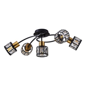 Přisazený lustr ZAHARA 5xE27/10W/230V černá