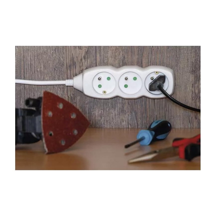Prodlužovací kabel 4Z 3m bílá