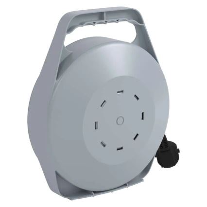 Prodlužovací kabel na bubnu se 4 zásuvkami 10m šedá/červená