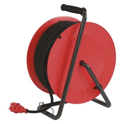 Prodlužovací kabel na bubnu se 4 zásuvkami 50m červená IP44