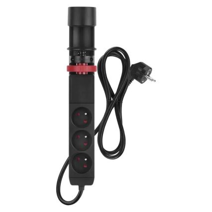 Prodlužovací kabel s uchycením na stůl 3Z + 3xUSB 1,5m černá
