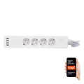 Prodlužovací kabel s vypínačem 1,8 m + 4xUSB/Wi-Fi Tuya SCHUKO