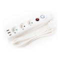 Prodlužovací kabel s vypínačem 3Z Typ E + 2xUSB-A + 1xUSB-C 1,5m