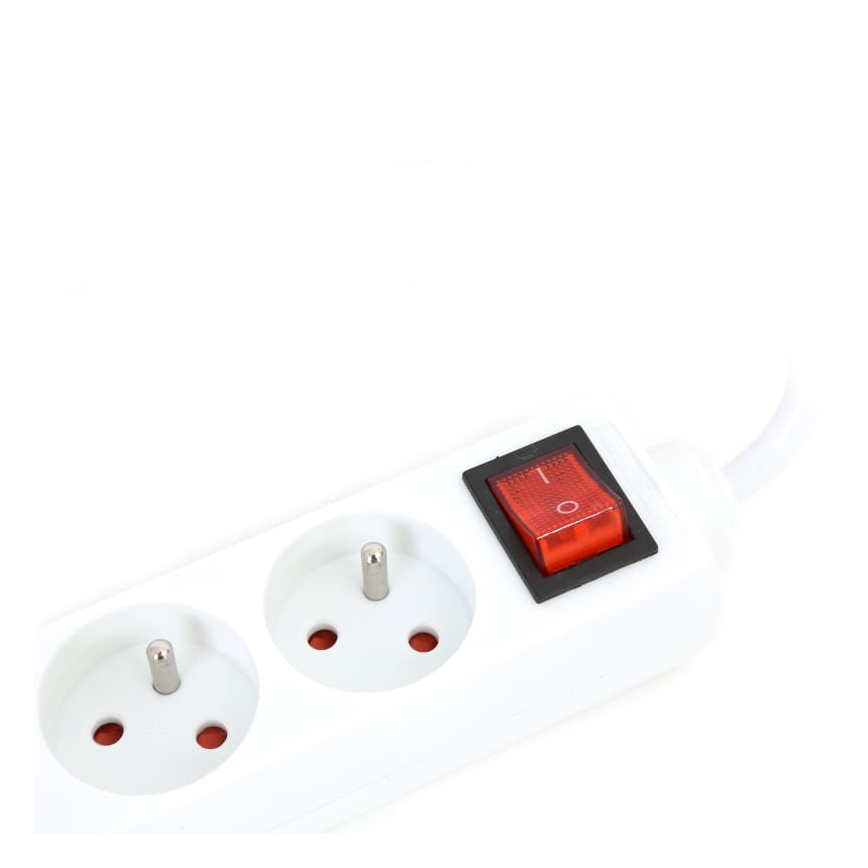 Prodlužovací kabel s vypínačem 5Z Typ E 1,5m bílá