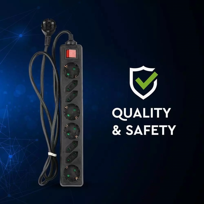 Prodlužovací kabel s vypínačem SCHUKO 8Z 1,5 m