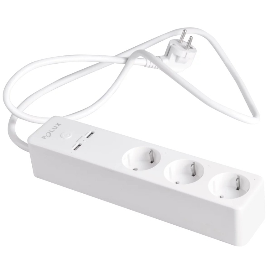 Prodlužovací kabel SMART s vypínačem 1,5m + 2xUSB/Wi-Fi Tuya SCHUKO