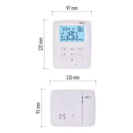Programovatelný termostat 230V+2xAA