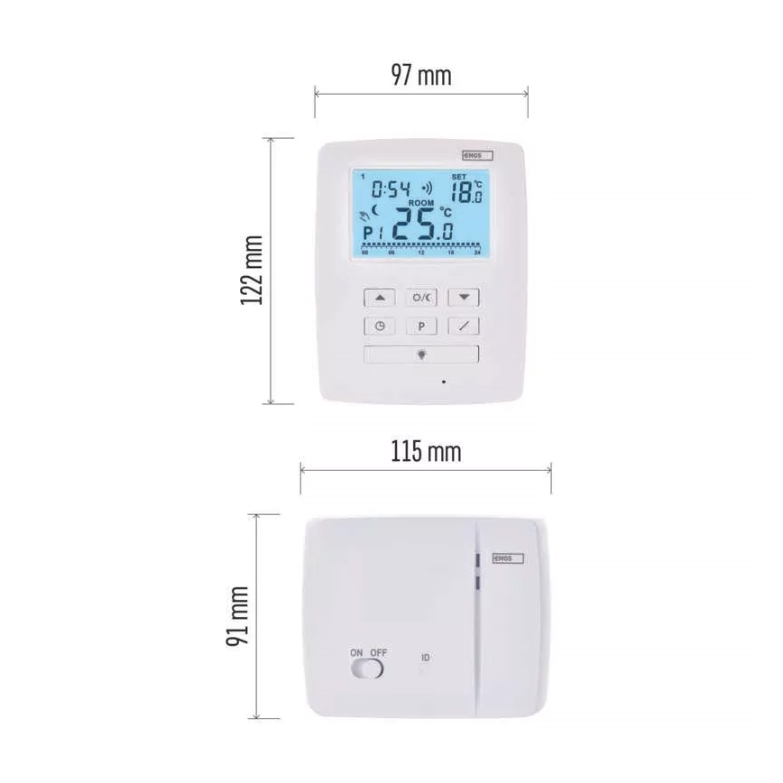 Programovatelný termostat 230V+2xAA