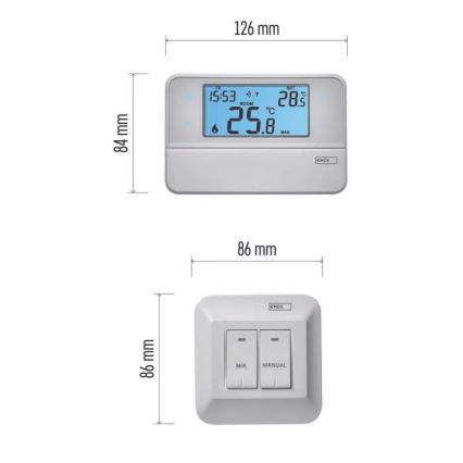 Programovatelný termostat 230V + 2xAA
