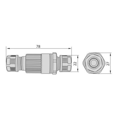 Propojovací konektor 16A/250V IP68