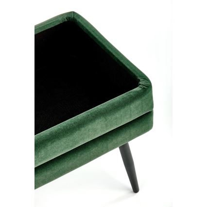 Prošívaná lavice s úložným prostorem VELVA 37x78 cm zelená/černá