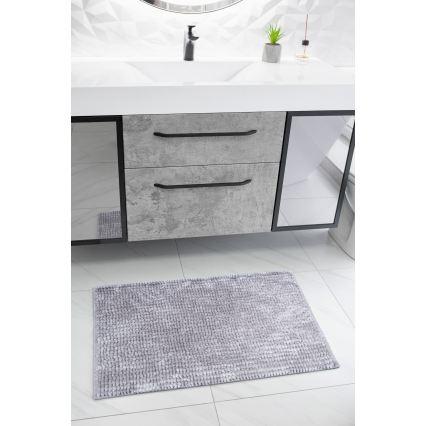 Protiskluzová koupelnová předložka CHENILLE 50x80 cm světle šedá