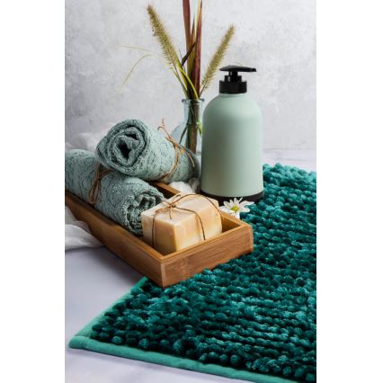 Protiskluzová koupelnová předložka CHENILLE 50x80 cm tyrkysová