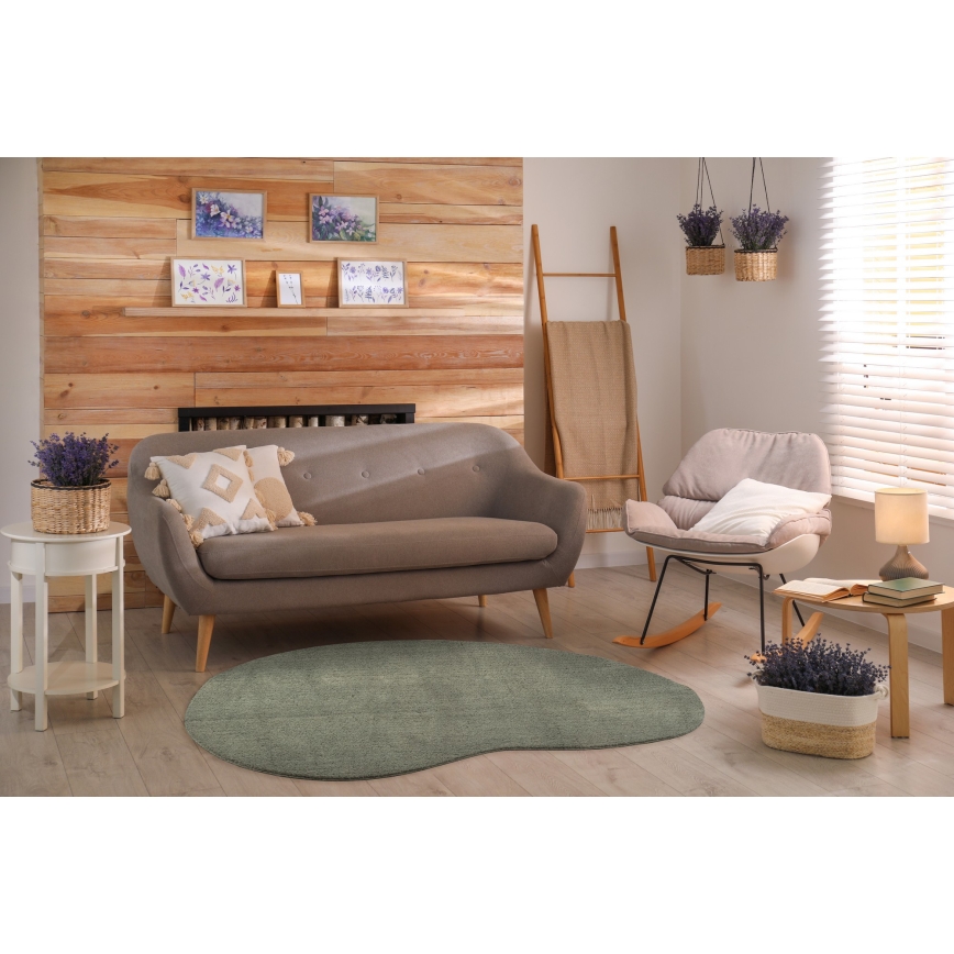 Protiskluzový koberec LOREN 160x230 cm tmavě zelená