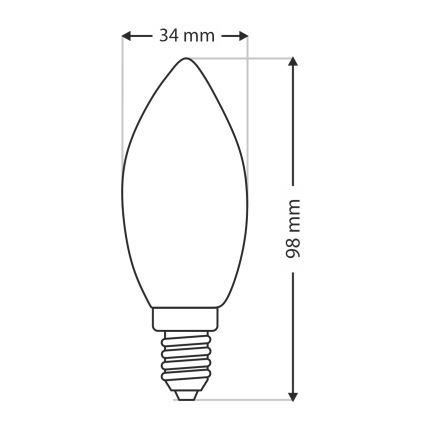 Průmyslová žárovka C35 E14/40W/230V 2700K