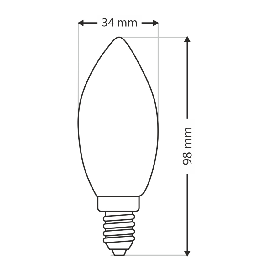 Průmyslová žárovka C35 E14/40W/230V 2700K