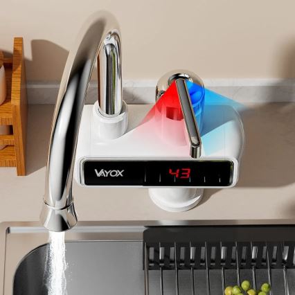 Průtokový ohřívač vody s LED displejem 3000W/230V IPX4 bílá