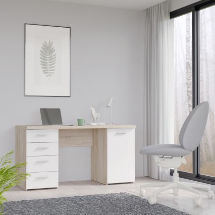 Psací stůl ARENO 145x60 cm bílá/dub sonoma